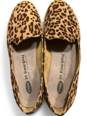Dr. Scholl's Leopard Print Slip-On Flats in Brown and Black